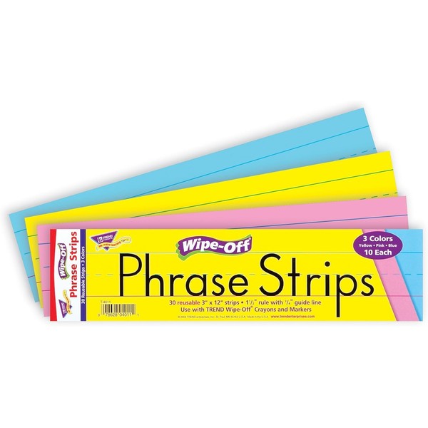 30 x Large Wipe-off, Reusable Writing Practice Strips for Classrooms
