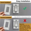 [2 Pack] BESTTEN 3-Gang Screwless Wall Plate, USWP4 White Series,