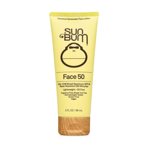 Sun Bum Original SPF 50 Sun Cream Face Lotion, Broad Spectrum Moisturizing Suncream with Vitamin E ,Vegan and Reef Friendly with UVA/UVB Protection, 88 ml