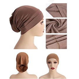 TanQiang 6 unidades de gorro para mujer debajo de la bufanda, gorro de hueso, hiyab islámico, cubierta de cuello musulmán debajo de la bufanda, gorra hiyab, 7, M, Rojo, negro, azul, gris oscuro, beige, bronceado