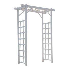 Dura-Trel Elmwood Arbor, Vinyl Garden Archway for Outdoors, 57" x 85", White - Backyard Decorative Arch for Pathways & Entrances w/ Trellis Sides for Climbing Plants, Vines & Flowers