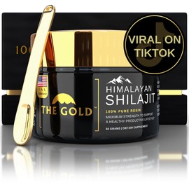 THE GOLD Shilajit Resin | Shilajit Pure Himalayan Organic Shilajit for Men & for Women Lab Test in USA Grade A+ All Natural Dietary Supplement with Fulvic Acid + Trace Minerals | 50 Grams 100 Servings