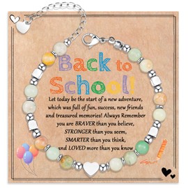 Wisedawn Back to School Bracelet First Day of School Back to School Outfits Gift for Student Kids Teacher Women Teen Girls Supplies for Kid Women College Middle High School Kindergarten