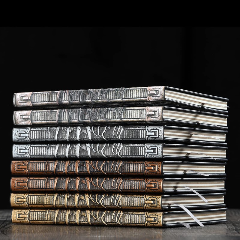 3D Dragon Vintage Diary + Pen Set, A5 Lined Notebook,