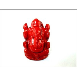 Jet International Red Jasper Ganeshji Approx. 2-2.5 Inch Gemstone Ganesha Agate Ganesh Stone New Age Metaphysical Free Brochure Crystal Therapy Picture is just a reference