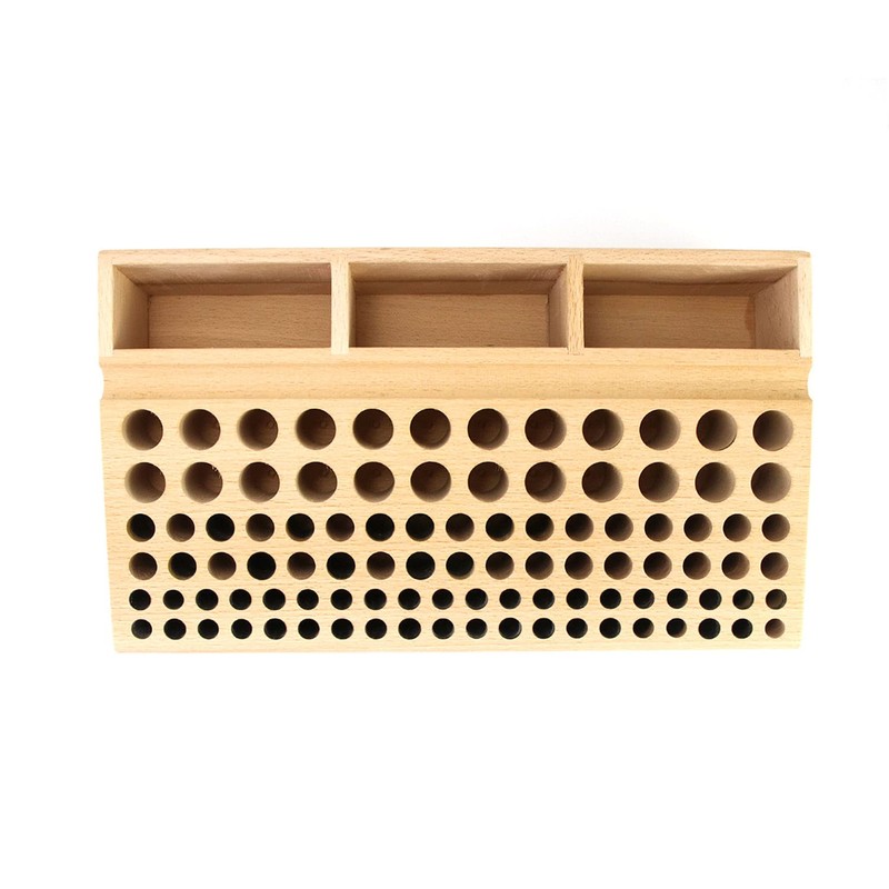 QWORK Leather Working Tool Holder, 98 Holes Wooden Leathercraft Tool