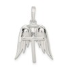 JewelryWeb 19mm 925 Sterling Silver Polished Angel Wings and Religious
