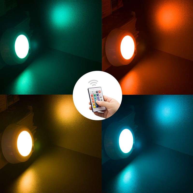 LUXSWAY Battery Powered Ceiling Light, Dimmable Shower Light with Remote,