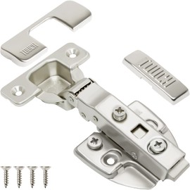 TOUCH Cabinet Hinges (5 Pairs, 10 PCS) Frameless Cupboard Door Soft Close Hinges Full Overlay Concealed European Clip-On Hinges for Kitchen Cabinet 3D Adjustable with Screws