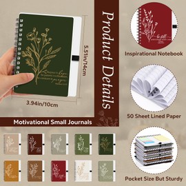 Kosiz 20 Sets Christian Gift Bulk Includes Bible Scripture Spiral Notebook with Sticky Notes Ballpoint Pen Religious Church Prayer Journals for Sunday School Pastor Women Clergy Gift (Bright Color)