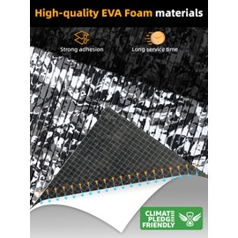 FOCEAN Boat Flooring EVA Foam Boat Decking Marine Flooring Camo Self-Adhesive Diamand Pattern Marine Mats for Boats Yacht Kayak RV 94.5"x15.7", Snow Camo