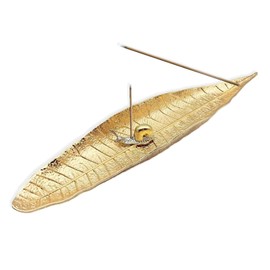 Leaf Incense Sticks, Snail Incense Holder, Ash Catcher, Golden Incense Holder, Used in Tea Rooms, Learning Rooms, Commercial Clubs (Golden)