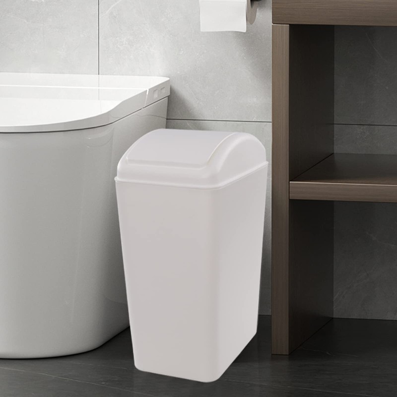 Sosody 20L Plastic Swing Top Garbage Bin, Swing Lid Waste