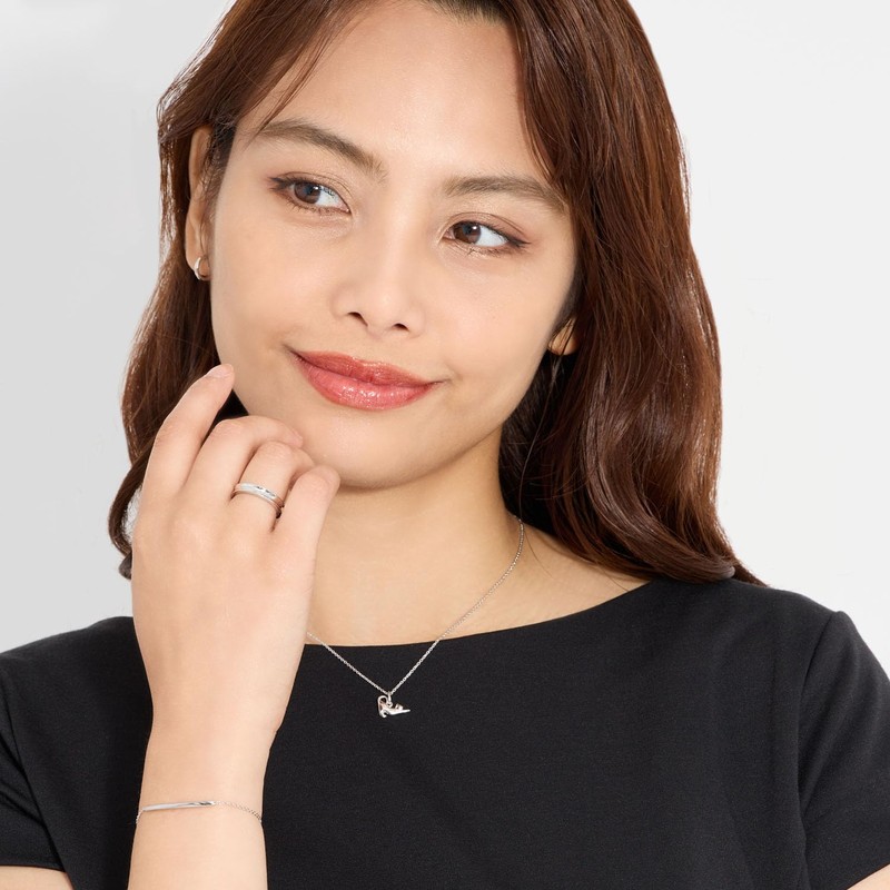Lara Christie p14053-w Women's Necklace, Cat Design, 925 Silver, White