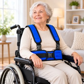 Adjustable Wheelchair Shoulder Harness with Breathable Padded Straps for Everyday Seated Use