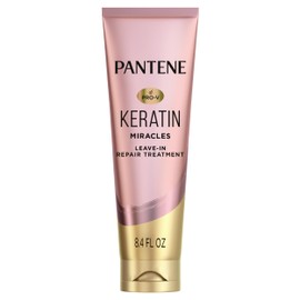 Pantene Keratin Leave-In Conditioner with Argan Oil, Protein Treatment for Dry, Damaged & Color-Treated Hair, Repairs Split Ends & Protects from Damage, Formaldehyde-Free, 8.4 Fl Oz