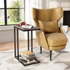 WLIVE Side Table, C Shaped End Table for Couch, Sofa