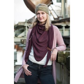 Knit Factory - Joy Headband - Knitted Women's Headband - Ear Warmers with Wool - High Quality - Olive