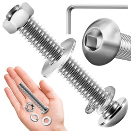 (20Sets) 5/16-18 Bolt x 2" Button Head Socket Cap Bolts, Screws 304 Stainless Steel Furniture 5/16 Bolts and Nuts Kit Coarse Thread by Mywish