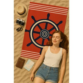 Rest Fusion 100 × 180 cm Microfibre Beach & Travel Towel – Oversized Extra Large Sand‑Free, Quick‑Dry, Lightweight, 100% Recycled – Ideal for Yoga, Pool & Sunbathing (Anchor)