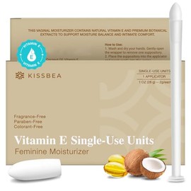 KissBea Natural Vitamin E Single-Use Units for Women - Feminine Moisturizer for Daily Feminine Care with Coconut Oil and Shea Butter - One Month Supply