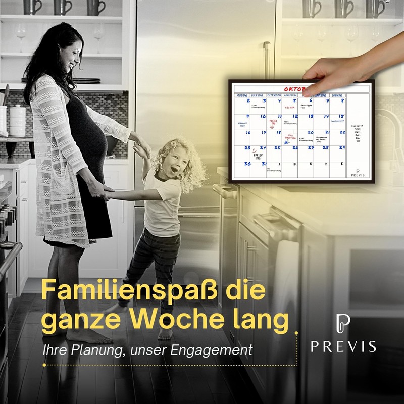 Previs Whiteboard Monthly Planner Magnetic A4 - Magnetic Calendar Fridge