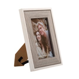 Kiera Grace Rustic & Modern Decorative Wall & Tabletop Easton Picture Frame For Home & Office, 4" x 6", Beige