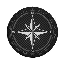 Universal Replacement White Compass Wind Rose Waterproof Spare Wheel Cover Dustproof Trailer RV SUV SUV 15"