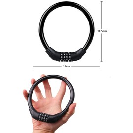 YFFSFDC Bicycle Lock Bike Dial Lock 4 Digit Password Free Setting Cable Lock Anti-theft Rust (Black)