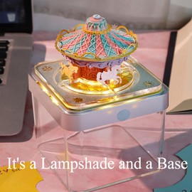 3D Calendar 2025, 3D Memo Pad Calendar 2025,Desk Time Piece Calendar, 3D Calendar with Lights, Art Calendar Sculpture, DIY Paper Carving Art Sticky Note Desktop Decoration Gift.(Carousel)