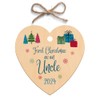 Second Ave First Christmas as an Uncle Wooden Hanging Heart