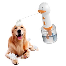 MSDONG Electric Dog Cleaning Foam Machine Sprayer - deep Cleaning pet Fur Size 9 in x 3.2 in x 3.2in 350ml Capacity 1200mAh Ultra Long Standby - IPX7 Waterproof (White)