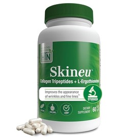 Health Thru Nutrition Skineu Collagen Tripéptido + L-Ergotioneína | Fórmula avanzada antienvejecimiento | Colágeno marino Morikol | Favorece la hidratación y elasticidad de la piel y la salud de las