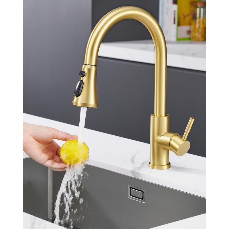 HEISOK Kitchen Faucet Head Replacement, 3-Function Pull Down Faucet Spray