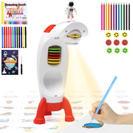 Drawing Projector for Kids Toys Ages 3-8 Tracing Drawing Projector with 24 Color Pens Smart Art Sketcher Projector Toys for 3 4 5 6 7 8 Year Old Boys Girls Gifts