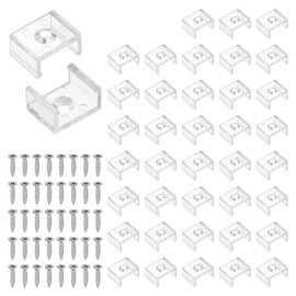 PATIKIL LED Strip Light Clips, 60 Pack Mounting Bracket Fixing Clips Plastic Clamp Holders with 304 Stainless Steel Screws for 12mm Neon RGB Light Cable Ribbon, Clear