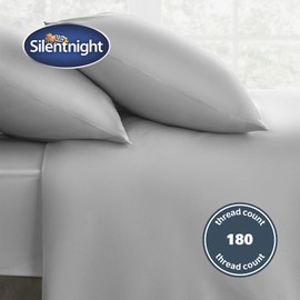 Silentnight Pure Cotton Housewife Pillowcase Pair, Silver