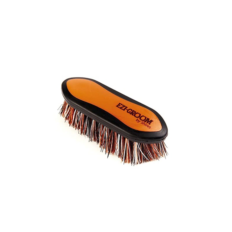 Shires 1484 Ezi-Groom Small Grip Dandy Brush Orange