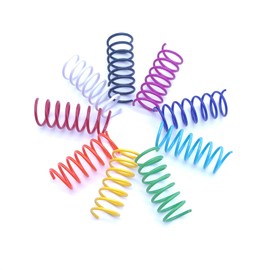 JoyArrive 9 Colors 18 Pack Cat Spring-Coil Toys for Indoor Cats, Cat Interactive Toy for Swatting, Biting, Hunting, Cat Creative Toy to Kill Time and Keep Fit, Colorful Plastic-Spring Kitten Toys.