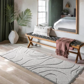DEXDE Bathroom Rugs Mat Runner 24x60, Light Grey Bath Rugs for Double Sink Vanity Ultra Long Non-Slip Machine Wash Dry Bath Mats Large Soft Absorbent Microfiber Carpet for Bathroom Floor Tub Shower