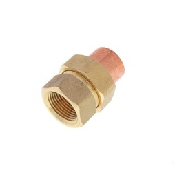 EZ-FLUID Plumbing 3/4" C X FIP LF Brass Copper Pipe Union C x Female Iron Threaded (Copper Sweat Sockets X FIP) Connection Copper Fitting,Straight (1 Pack)