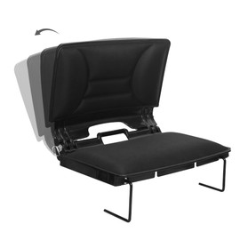 Stadium Seats with Back Support, Bleacher Chair with Back and Cushion for Sports Events, Portable Bleacher Seat with Padded Cushion, Shoulder Strap & Handle, Metal Hook