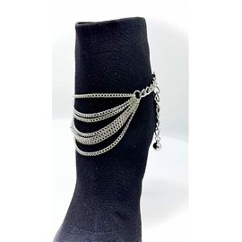 Alwasytyle4you Women Silver Metal Chain Boot Bracelet Shoe Anklet Heart Charm Adjustable Size