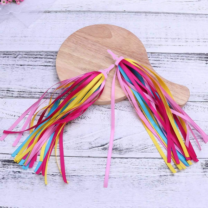 PLATT Kid's Bicycle Handlebar Streamers Colorful Ribbons Tassel for Girls