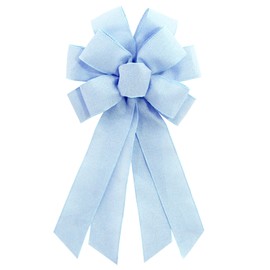 chmacura Light Blue Wreath Bow Birthday Anniversary Bows Wedding Farmhouse Bow Tree Ornament for Home Front Door Decorations
