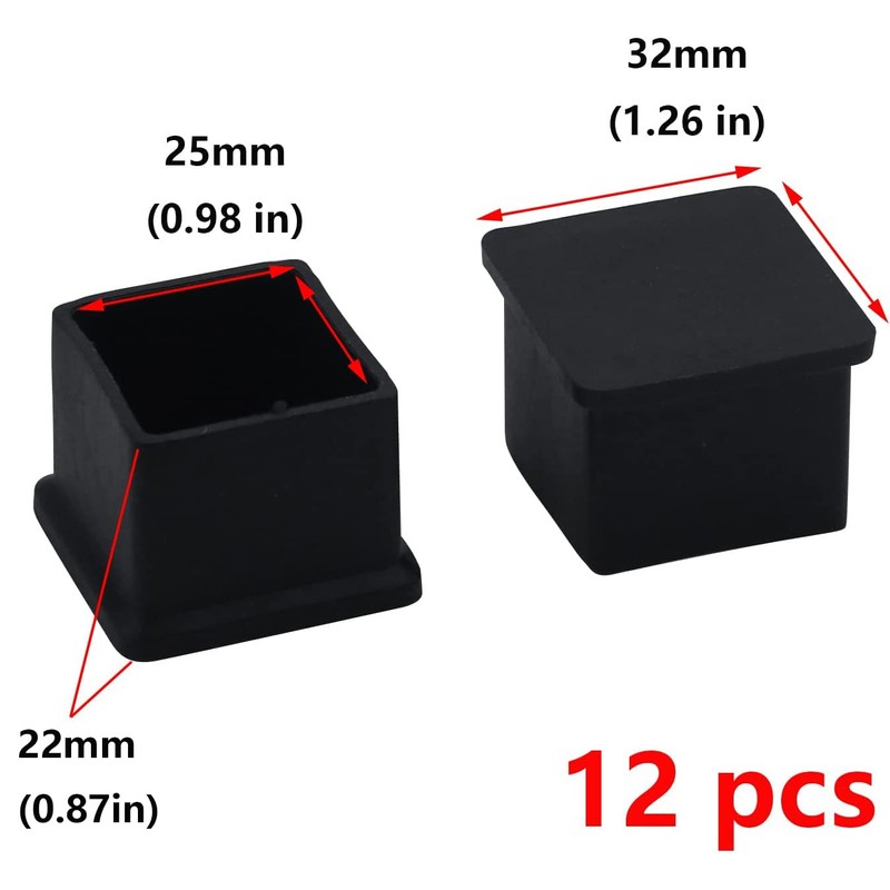 Antrader 1 Inch x 1 Inch Square PVC Covers Furniture
