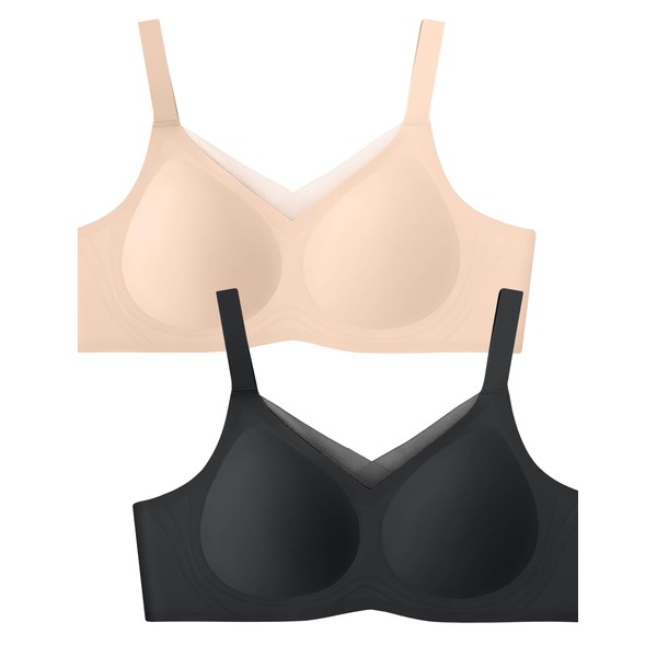 LetsJoli Lace V Wireless Bras for Women No Underwire Seamless