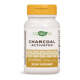 Natures Way Activated Charcoal Supplement Gluten-Free 100 Capsules (packaging may vary), 1 serving, 50 servings / Natures Way 활성탄 보충제 글루텐 프리 100캡슐(포장은 다를 수 있음), 1개, 50회분