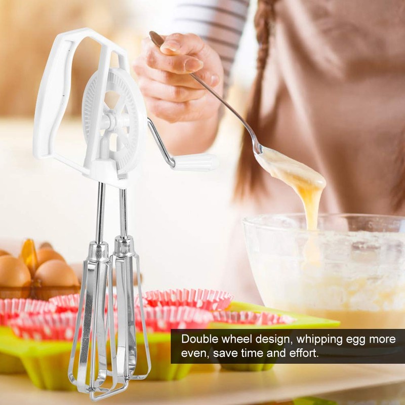 Manual Egg Mixer, Stainless Steel Hand Mixer, Whisk, Non-Slip Handle,