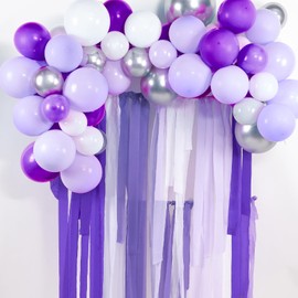 PartyWoo Crepe Paper Streamers 4 Rolls 328ft, Pack of Crepe Paper Metallic Gold and Royal Purple Party Streamers, Crepe Paper for Party Decorations, Mardi Gras Decorations (1.8 in x 82 Ft/Roll)